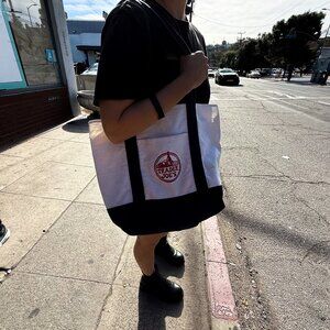 Vintage Los Angeles Bought Navy Blue Trader Joe Bag Canvas - Lightly Worn